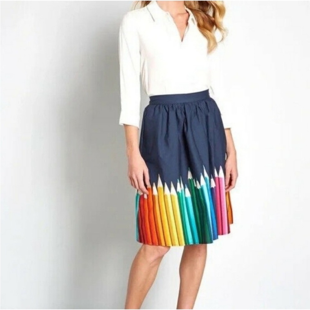 Modcloth color pencil A-line skirt with lining
